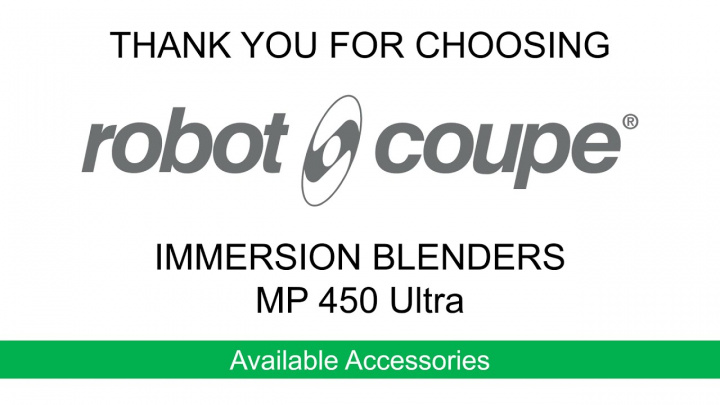 Robot-Coupe MP 450 Accessories