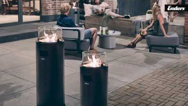 Enders NOVA LED BLACK/SILVER // Terrassenfeuer // Ambiente für Terrasse // ECO-Brenner