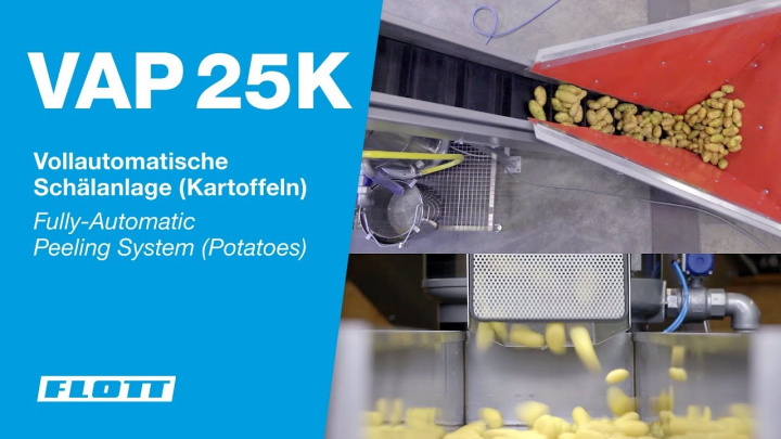 VAP 25K – Vollautomatische Schälanlage (Kartoffeln) / Fully-Automatic Peeling System (Potatoes)