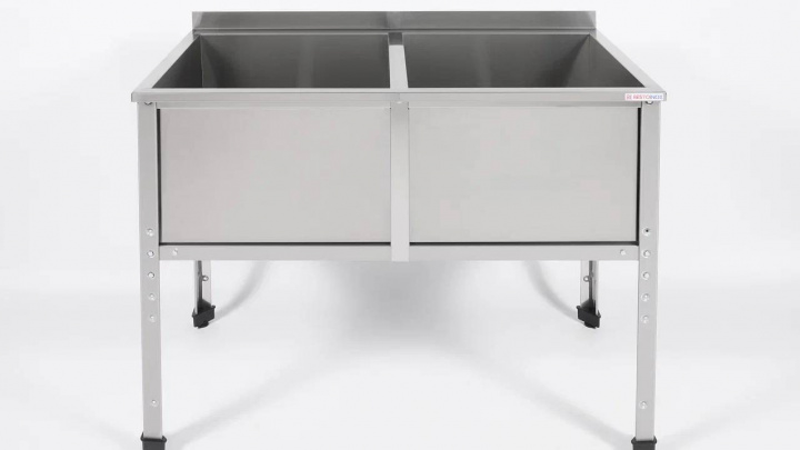 ВАННА МОЕЧНАЯ СВАРНАЯ ДВУХСЕКЦИОННАЯ СТАНДАРТ RESTOINOX ВМС-2-Б-ЭН