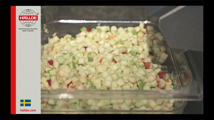 Fruit salad with diced apple and melon
