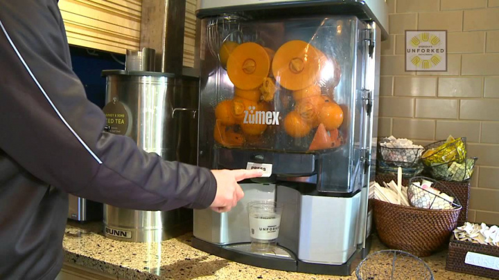 Zumex Versatile PRO Self-Service Juicer at Freshly Squeezed's client - Unforked Restaurant.