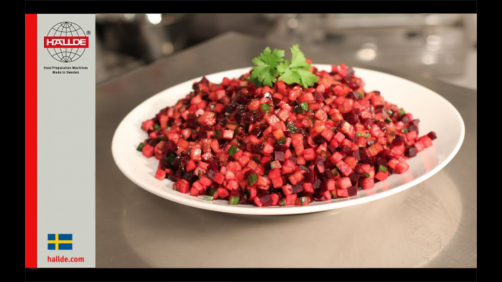 Beet root salad with apple and cucumber